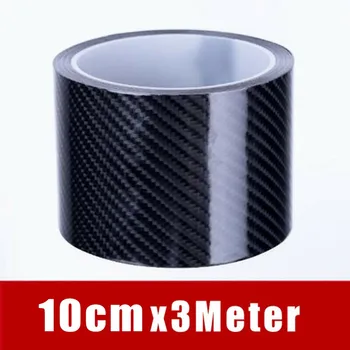 10CMx3Meter 5D Uhlíkových Vlákien Vinyl Chránič Pásu Nálepky Auto Nárazník Dverí, Parapet Ochranu Anti-krokové Auto Dekorácie Pásky
