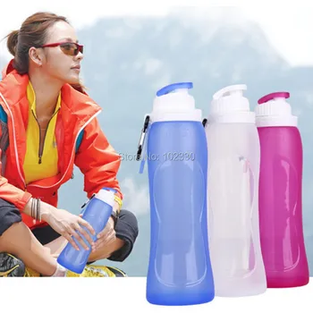 500 ml Eco-Friendly Silikónové Cestovanie Šport Flexibilné Skladacie Fliaš Vody Nový Dizajn Skladacia Drinkware BPA Free