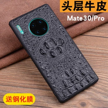 Originálne Kožené puzdro pre Huawei Mate 30 Krokodíl Tlač Slim Späť Shell Kryt na Huawei Mate 30 Pro 30Pro zadarmo Screen Protector