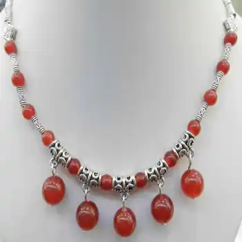 Prírodné červené smiať, drahokam, Perla prívesok strieborný náhrdelník Náhrdelník Zlaté Šperky Tibetskej Kríž Clavicle Srdce Amulet Keychain