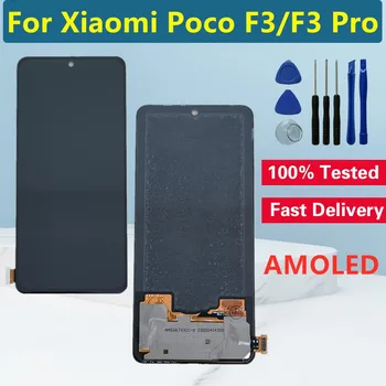 AMOLED Pre Xiao POCO F3 Pro LCD Displej S Rámom Dotykový Displej Digitalizátorom. Pre Poco F3 M2012K11AG LCD Náhradné Displej