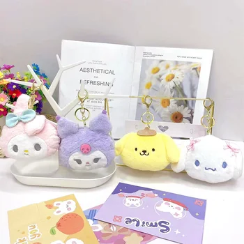 Sanrio Keychain Cartoon Plyšové Hračky Hello Kitty Moje Melódie Kuromi Cinnamoroll Auto Keychain Batoh Prívesok Ozdoby Deti Darčeky