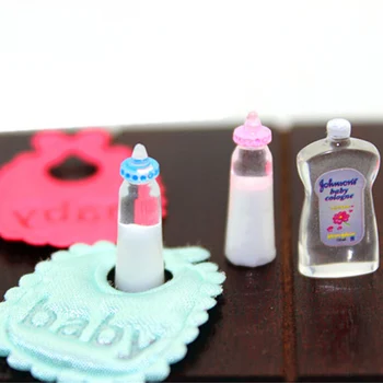 1:12 Bábiky Dom Miniatúrne Dojčenské Fľaše Šampón Podbradníky Nastaviť Škôlky Príslušenstvo Darček