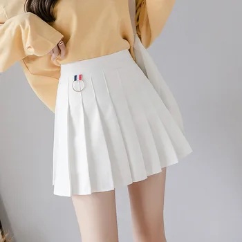 Roztomilý Krátke Skladaná Sukňa Farbou Vysoký Pás Ženy Jar Leto Sukne Dievčatá Mini Sukne, Elegantné DZA466