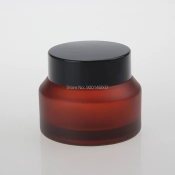 Luxusné 50g červené matné sklo krém jar, očný krém skleného pohára na kozmetické balenie 50ml