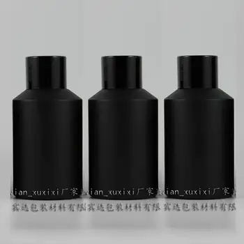 125ml čierne matné Sklo, fľaše S black aluminum skrutkovací uzáver a redukčný ventil.pre Esenciálny Olej/kvapalina smotanu alebo mlieko,sklenené Nádoby