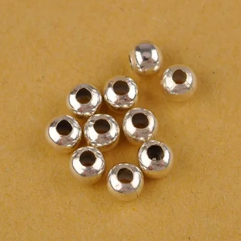 2-10 mm Strieborné Pozlátené Kovové Okrúhle Korálky Hladké Guľkové Voľné Dištančné Korálky Pre Šperky, Takže DIY Náramok Charms Príslušenstvo Šperky