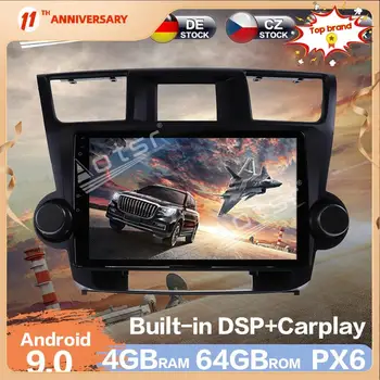 Aotsr Android 9.0 4G RAM autorádia GPS Navigácie DSP Auto Auto Stereo Video, Multimediálne DVD Prehrávač Toyota Highlander 2009 -13