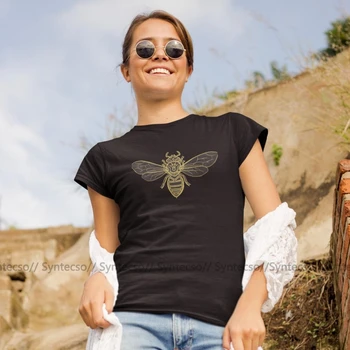 Bee T-Shirt Mandala Včely T Tričko Vytlačené Veľké Ženy veľkosti tričko Bavlnené Letné Jednoduchý Krátky Rukáv Strieborné Dámske Tričko Tričko
