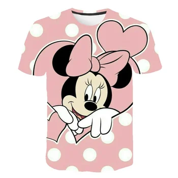 2022 v Lete Mickey Mouse 3D animovaný T-Košele, Oblečenie pre Dievčatá Tlač Tričká Disney Topy Tees Bežné TShirts 3-14 rokov Starý