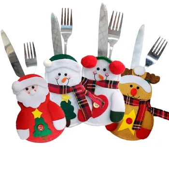 1pc Vianočné Dekorácie Príbor nastaviť Stolový Držiak Na Nože & Vidličky Snehuliak Roztomilé Hračky Pre Deti Radi Večera Dekorácie