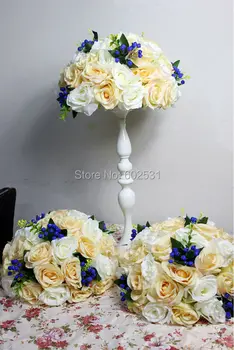 SPR NOVÝ biely mix, champagne, svadobný stôl vrchol kvet balls10pcs/veľa svadobné cesty vedú umelý kvet loptu dekorácie