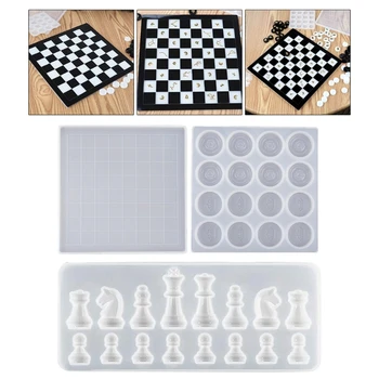 Šach Auta Silikónové Formy Medzinárodné Šachové Figúrky Checker Šachovnica UV Crystal Epoxidové Živice Plesne pre Plavidlá typu 