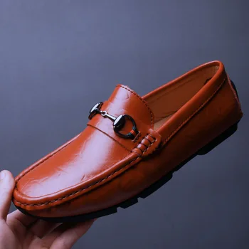 2021 Topánky Muž 100% Pravej Kože Človeka Ploché Topánky Bežné Mokasíny Pošmyknúť Na Byty Topánky Moccasins Muž Jazdy Topánky