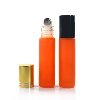 100ks *10 ml Hrubé Orange Prejdite Na Sklenené Fľaše Kozmetických Vôní Esenciálny Olej Fľaše S Oceľového Valca Loptu Zmiešané 5 Kol