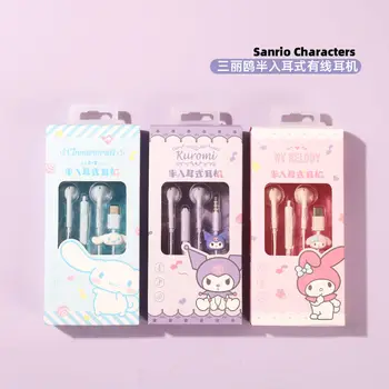 Skutočné Sanrio Hello Kitty 110 cm Káblové Šumu Slúchadlá Surround Zvukový Efekt Kawaii Roztomilé Dievčatá Študent Deti Darček