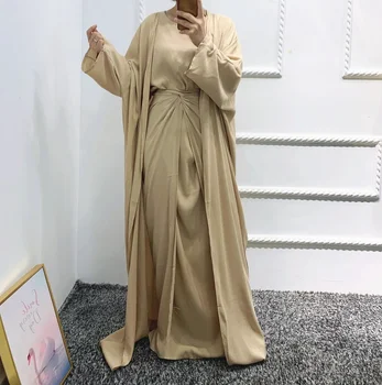 Kaftan Abaya Dubaj Turecko Islam arabské Moslimské Sady Župan Longue Kimono Ensemble Femme Musulmane Abayas pre Ženy Kaftane Marocain