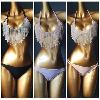Módy Sexy Plavky S Uväzovaním Za Crystal Nový Obväz Krásne Štýlové Bikiny Nastaviť Diamond Drahokamu Plavky Biquini Ženy Plavky