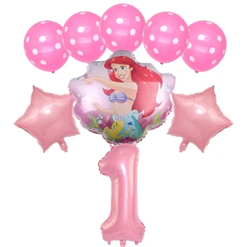 32inch Little Mermaid Party Balóny Číslo Fóliový Balón Deti, Narodeniny, Party Dekorácie Dodávky Baby Sprcha Počet Balónov