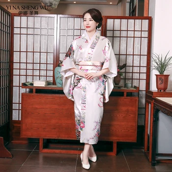 Yukata Ženy Japonské Kimono Tradičné Kúpanie Župan Sexy Žena Kvetinový Tlač Kimono Večer Nové Šaty Cosplay Kostýmy
