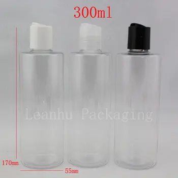 20pcs/veľa 300 ml transparentná lotion plastové fľaše, prázdne tekuté mydlo cestovné fľaše s kotúčovou top spp, kozmetické balenia