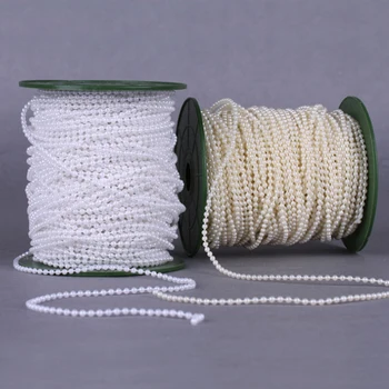 15yad 5mm Perličiek Pearl String Slonoviny a biele pre Plavidlá, Svadobné Dekorácie