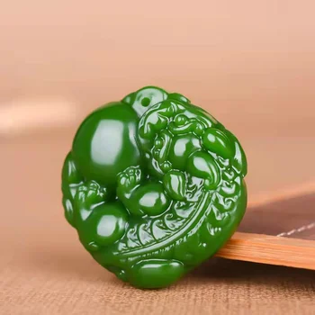 Ručne Vyrezávané Pixiu Prírodné Green Jade Prívesok Náhrdelník Čínsky Módne Kúzlo Šperky Príslušenstvo Amulet Lucky Darčeky pre Ženy Muži