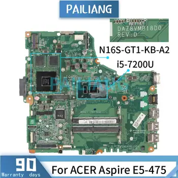 Doske Pre ACER Aspire E5-475 i5-GB 7200 Notebook doske DAZ8VMB18D0 SR2ZU N16S-GT1-KB-A2 DDR3 Testované OK