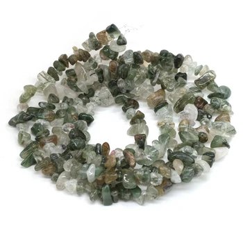 Prírodné Zelené Vlasy Crystal Semi-precious Stone Šarm, Robiť Korálkové DIY Prekrásny Náhrdelník Náramok Dĺžka 40 cm
