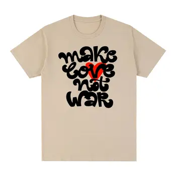 Pokoj, Aby Láska Nie Vojnu Vintage T-shirt Zastaviť Vojny Bez Vojny Bavlna Mužov tričko Nové Tee Tričko Dámske Topy
