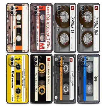 Prípad pre Xiao Mi 11 Lite NE 11i 11X 11T 12 Pro Poco F1 F3 X3 GT X4 NFC Pro Prípadoch Kryt Retro Music Kazetové Pásky Vintage Štýl