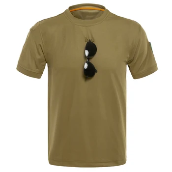 Vonkajšie Krátky Rukáv T-shirt pánske Voľné Veľkosť Bežné Úsek Rýchle Sušenie Kamufláž Školenia jednofarebné tričko Outdoorové Športy