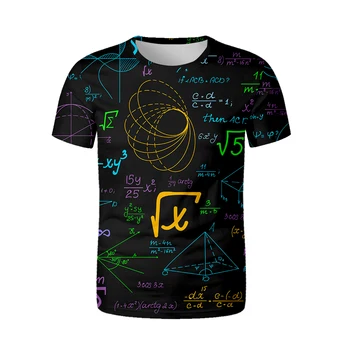 Kreatívne 3D Tlač T-shirt Zábavné Matematický vzorec pánske Tričko Nadrozmerná Módne harajuku Lete Mäkké Príjemné Tričko Deti Streetwear