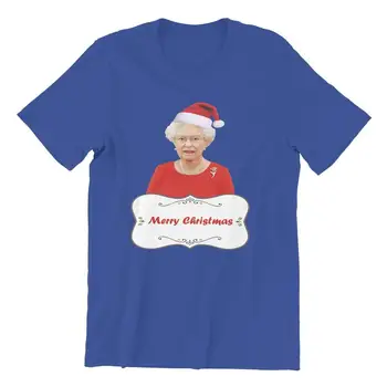 Pánske T-Shirt Kráľovná Eizabeth II Veselé Vianoce Lumbálna Bavlna Tee Tričko Krátky Rukáv T Košele O Krk Oblečenie Strany
