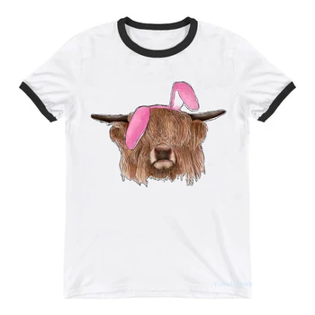 Roztomilý Kravy Zviera Tlače Tričko dámske Oblečenie Letné Módy Ružová Luk T Shirt Femme Harajuku Tričko Kawaii Oblečenie T-Shirt