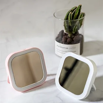 Mini Skladacie Darček make-up Zrkadlo Prenosné LED Vyplniť Svetla, Zrkadlo Multi-funkčné Prenosné Zrkadlo Usb Nabíjanie Toaletný Zrkadlo