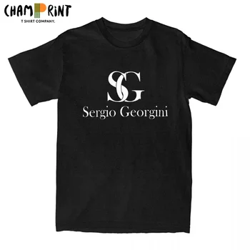 Sergio Georgini Úrad spojeného kráľovstva pánske Tričká Novinka Tee Tričko Krátky Rukáv O Neck T-Shirts 100% Bavlna Dospelých Oblečenie