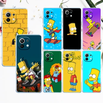 Disney Karikatúry Simpson Telefón Prípade Transparentné Pre Xiao Mi 12X 12 11 11T 11i 10 TON 10 Pro Lite Ultra 5G 9T 9SE A3 4G Fundas