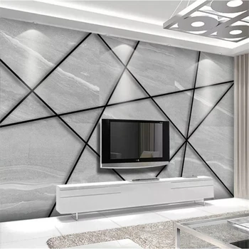 papier peint Vlastnú tapetu 3d nástenná maľba Európskej minimalistický jazz bieleho mramoru geometrické námestie stene obývacej izby, spálne, tapety