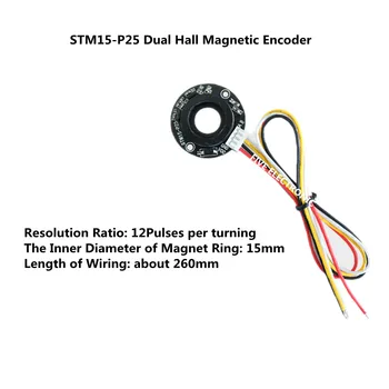 STM15-P25 Dual Hala Magnetické Encoder AB Fázy Motora Kód Doska Rýchlosť Smer Snímača