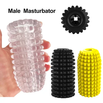 Transparentné Muž Masturbator Pohár Mäkké Mačička Penis Vytrvalostné Cvičenie Masturbácia Zariadenie Sexuálne Hračky pre Mužov Produkty