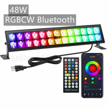 10pcs 48W LED Svetlomet Tuya Bluetooth RGBCW Farebné LED Wall Washer Smart APP Diaľkové Ovládanie RGB Flood Light AC85-265V