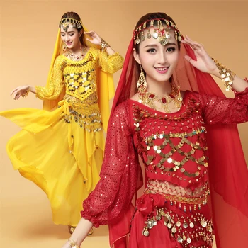 Nové Ručné ženy, Brušný Tanec Kostýmy lady spoločenský tanec, Bollywood Indickej Výkon tanečné Oblečenie 6 Farieb
