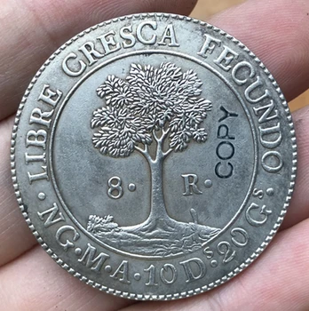 1841 Strednej Ameriky Republiky 8 Skutočné mince kópiu 39 mm