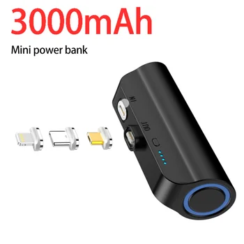 Mini Portable Power Bank Späť Klip Batérie pre iPhone pre Samsung Huawei Xiao Magnetickú Nabíjačku 3000mAh Kapsule PowerBank
